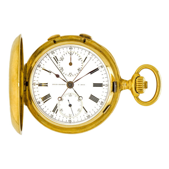 Swiss gold split seconds full hunter chronograph Circa 1900