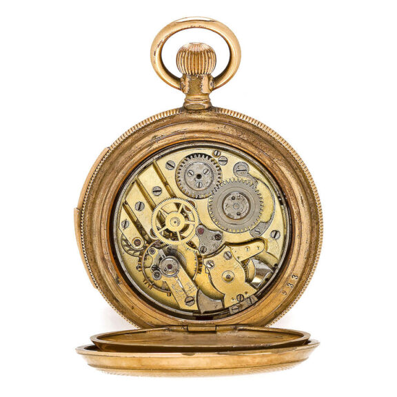 Swiss gilt minute repeating watch with centre seconds Circa 1900 Swiss gilt minute repeating watch with centre seconds Circa 1900