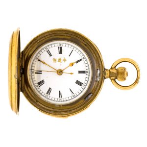 Swiss gilt minute repeating watch with centre seconds Circa 1900
