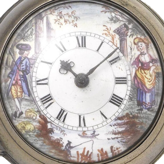 English silver pair cased verge pocket watch Circa 1790 English silver pair cased verge pocket watch Circa 1790