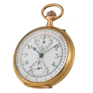 Swiss gold lever doctor's watch with 30 min register Circa 1915