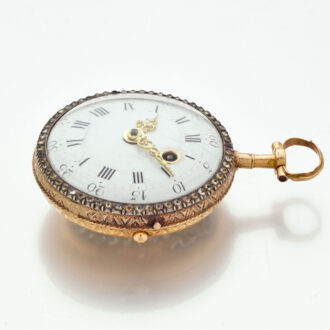 French gold watch with enamel and rose-cut diamonds Circa 1775