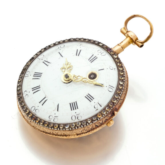 French gold watch with enamel and rose-cut diamonds Circa 1775 French gold watch with enamel and rose-cut diamonds Circa 1775
