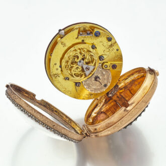 French gold watch with enamel and rose-cut diamonds Circa 1775
