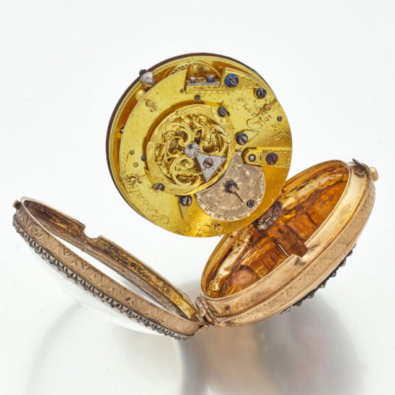 GN31-g French gold watch with enamel and rose-cut diamonds Circa 1775