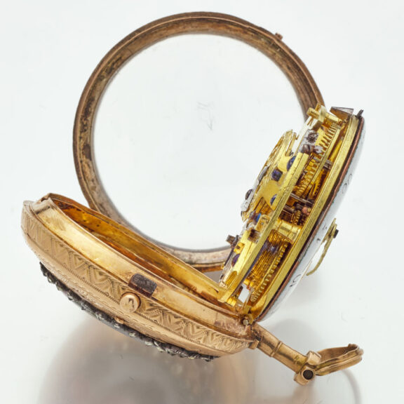 French gold watch with enamel and rose-cut diamonds Circa 1775 French gold watch with enamel and rose-cut diamonds Circa 1775