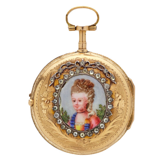 French gold watch with enamel and rose-cut diamonds Circa 1775 French gold watch with enamel and rose-cut diamonds Circa 1775