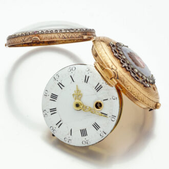 French gold watch with enamel and rose-cut diamonds Circa 1775