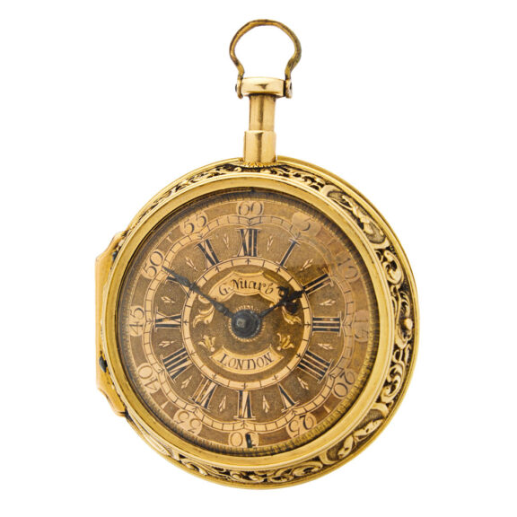Gold half quarter repeating verge pocket watch Circa 1700 Gold half quarter repeating verge pocket watch Circa 1700