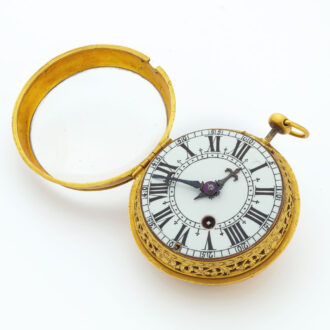French Oignon verge quarter repeater in gilt case Circa 1695