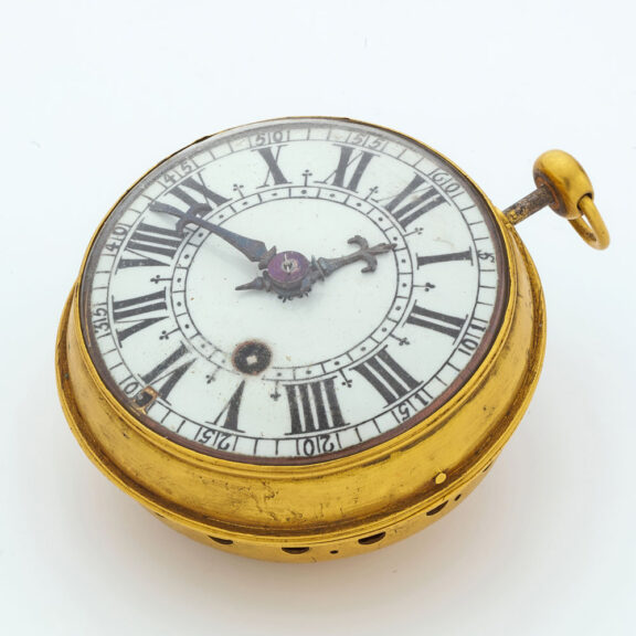 French Oignon verge quarter repeater in gilt case Circa 1695 French Oignon verge quarter repeater in gilt case Circa 1695