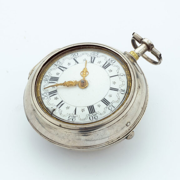 Dutch fine silver quarter repeating verge watch Circa 1720 Dutch fine silver quarter repeating verge watch Circa 1720