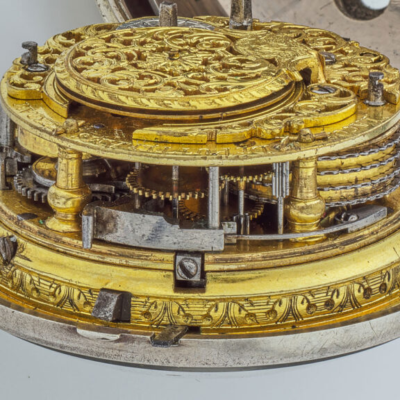 Dutch fine silver quarter repeating verge watch Circa 1720 Dutch fine silver quarter repeating verge watch Circa 1720