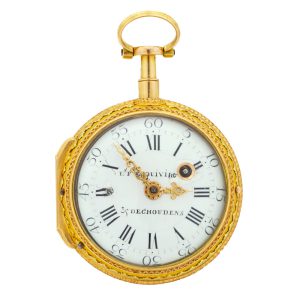 Swiss multi-coloured gold quarter repeating verge Circa 1780