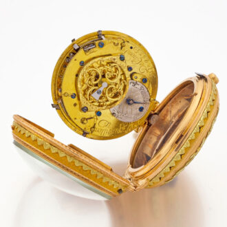 Swiss multi-coloured gold quarter repeating verge Circa 1780 Swiss multi-coloured gold quarter repeating verge Circa 1780