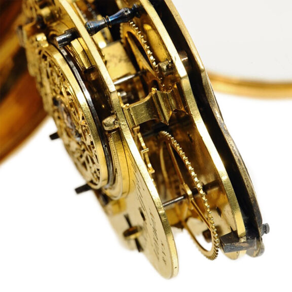 English gold fob watch with auxiliary seconds Circa 1750 English gold fob watch with auxiliary seconds Circa 1750