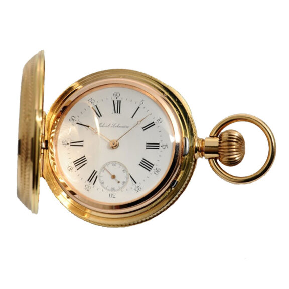 Swiss gold “Three Bridge Tourbillon” with gold chain Circa 1885 Swiss gold “Three Bridge Tourbillon” with gold chain Circa 1885