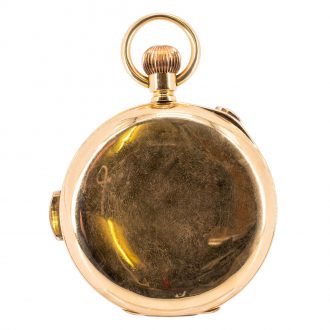 Swiss gold chronograph with calendar and moon phases Circa 1900 Swiss gold chronograph with calendar and moon phases Circa 1900