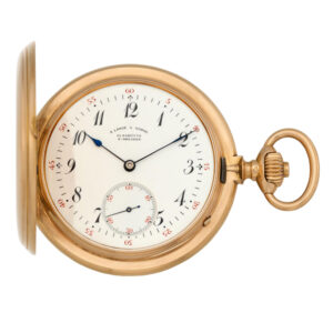 German 18K rose gold hunting cased pocket watch Circa 1915