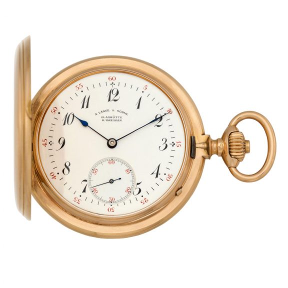 German 18K rose gold hunting cased pocket watch Circa 1915