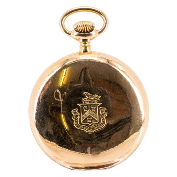 Swiss 18 carat rose gold hunting cased pocket watch Circa 1889 Swiss 18 carat rose gold hunting cased pocket watch Circa 1889