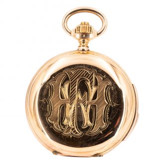 Swiss rose gold hunting cased repeating lever watch Circa 1900 Swiss rose gold hunting cased repeating lever watch Circa 1900