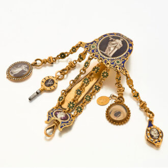 Early English gold verge with matching chatelaine Circa 1742