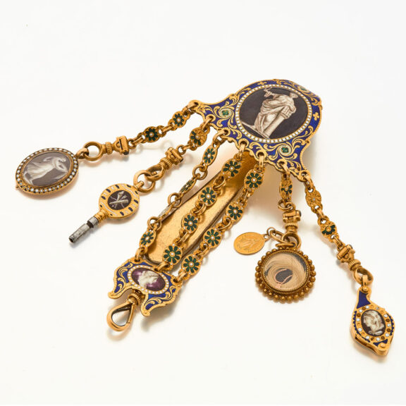 Early English gold verge with matching chatelaine Circa 1742 Early English gold verge with matching chatelaine Circa 1742
