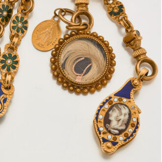 Early English gold verge with matching chatelaine Circa 1742