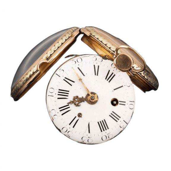 French 18K gold à toc et à tact pocket watch in four shades Circa 1800 French 18K gold à toc et à tact pocket watch in four shades Circa 1800