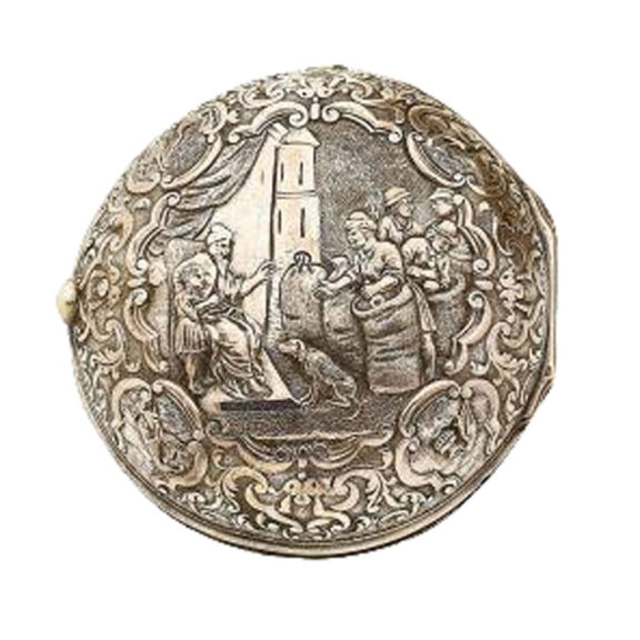 Back Dutch watch with day and night indicator and date Circa 1740 Back Dutch watch with day and night indicator and date Circa 1740