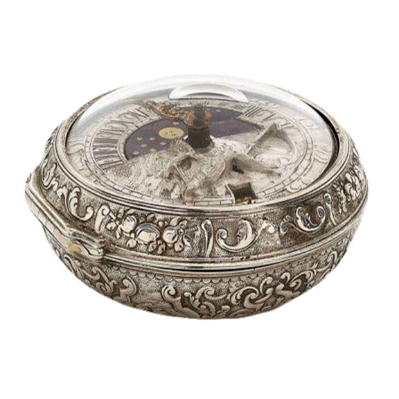 Side Dutch watch with day and night indicator and date Circa 1740 Side Dutch watch with day and night indicator and date Circa 1740