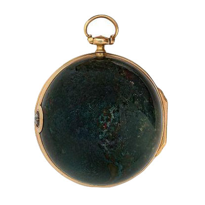 Back gold and blood stones small verge watch Circa1760 Back gold and blood stones small verge watch Circa1760