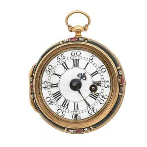Front gold and blood stones small verge watch Circa1760
