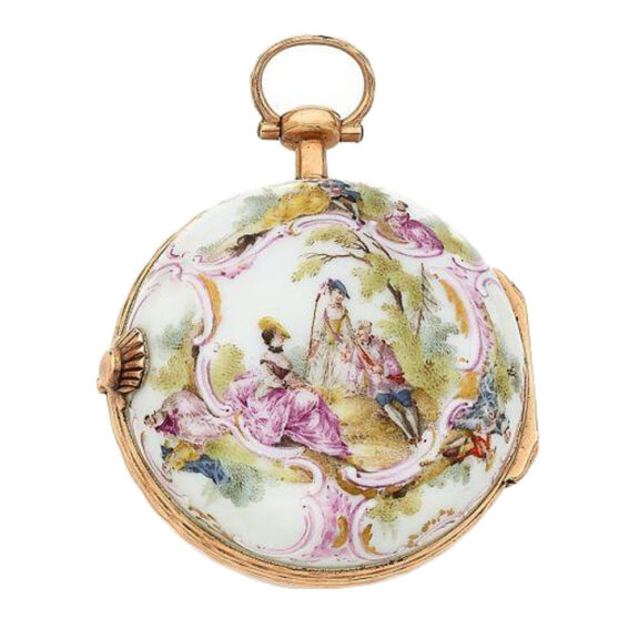 Back French enamelled watch Back French enamelled watch