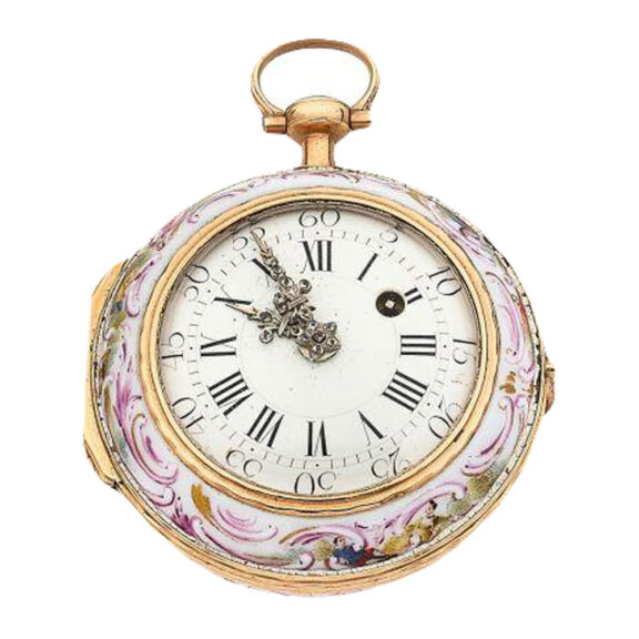 Front French enamelled watch Front French enamelled watch