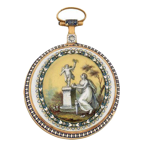 A 18th century enamel gold French verge watch Circa 1790