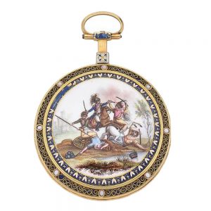Back French enamelled watch