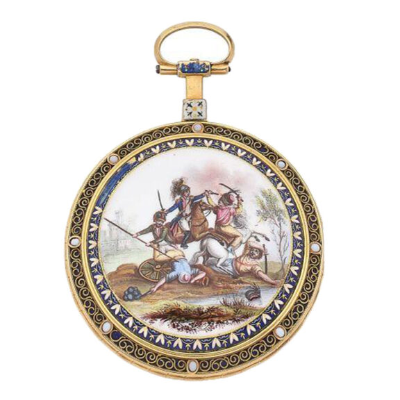 Back French enamelled watch
