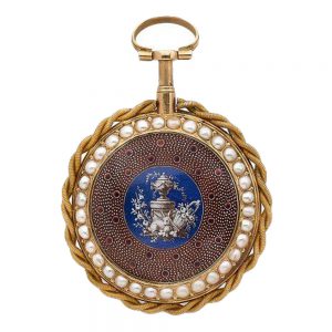 Back French enamelled watch