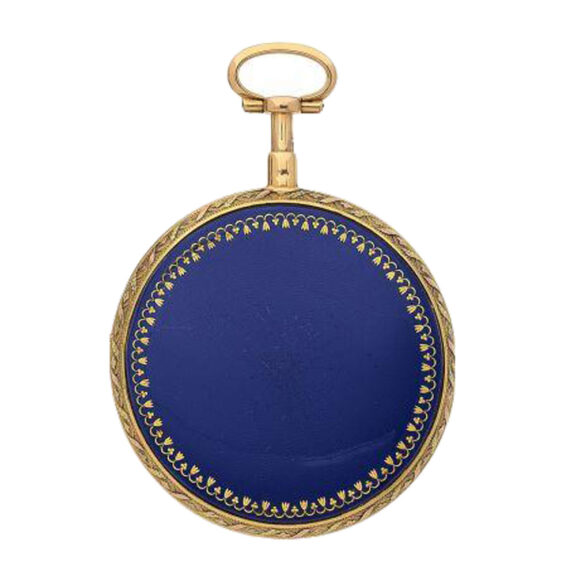 Back French enamelled watch