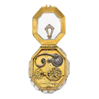 Open back gilt-metal and rock crystal watch Conrad Kreizer Circa 1650