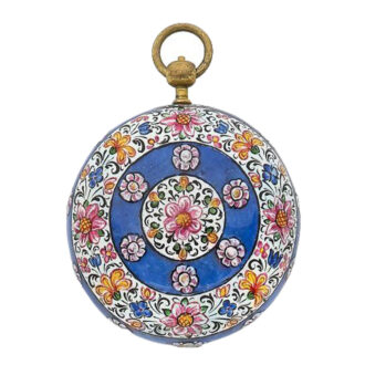 Back Gilt metal watch with enamel Mainadié Bairuth Circa 1680/1690
