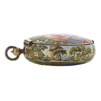 Side gold enemaled watch from Estienne Chavanne 1640