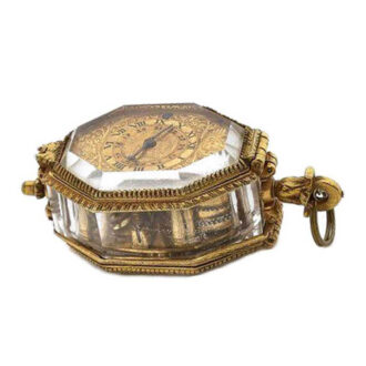 Front octagonal gilt-metal and rock crystal watch Circa 1630