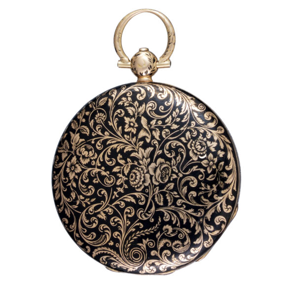 French cylinder gold, champlevé enamel open face case, circa 1830