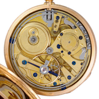 Swiss gold quarter repeating cylinder watch Circa 1830