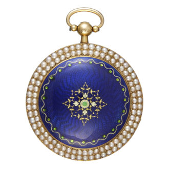Swiss gold enamel and pearl set verge watch Circa 1830