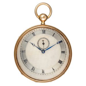 Gold French offset dial quarter repeating cylinder circa 1830