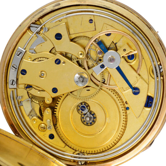 Gold French offset dial quarter repeating cylinder circa 1830 Gold French offset dial quarter repeating cylinder circa 1830